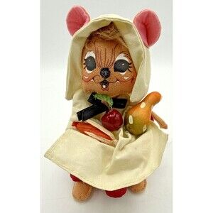 Annalee Thanksgiving Pilgrim Girl Mouse Fall Autumn Gourd Apple 8” NEW 2012